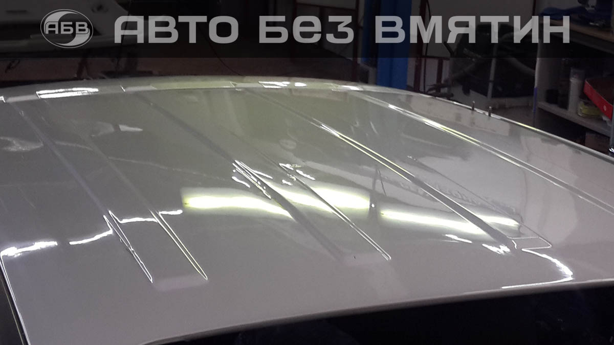 Результат выпрямления крыши авто